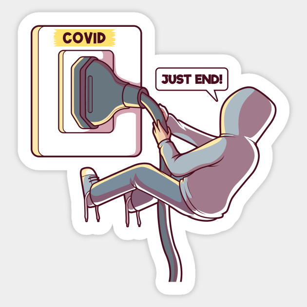 Pull the Plug on Covid Sticker by SLAG_Creative